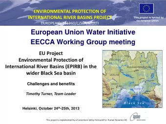 European Union Water Initiative  EECCA Working Group meeting  EU Project  Environmental Protection
