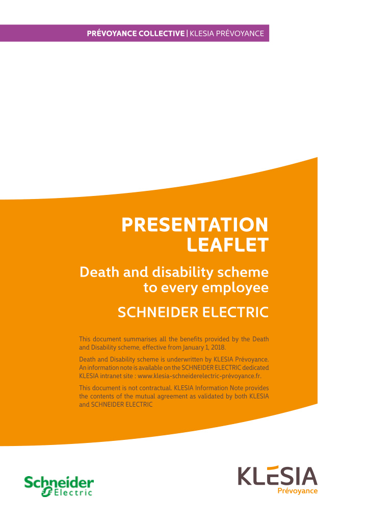 presentation leaflet