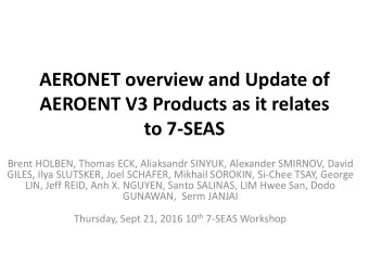 AEROENT V3 Products as it relates  to 7-SEAS  Brent HOLBEN, Thomas ECK, Aliaksandr SINYUK,
