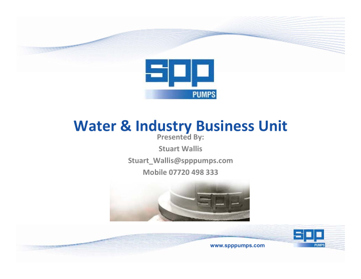 water industry business unit