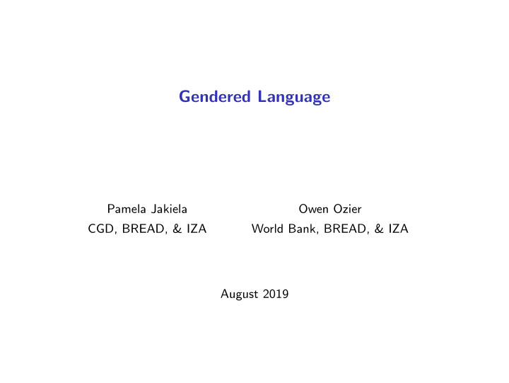 gendered language