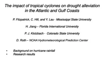 The impact of tropical cyclones on drought alleviation  in the Atlantic and Gulf Coasts P.