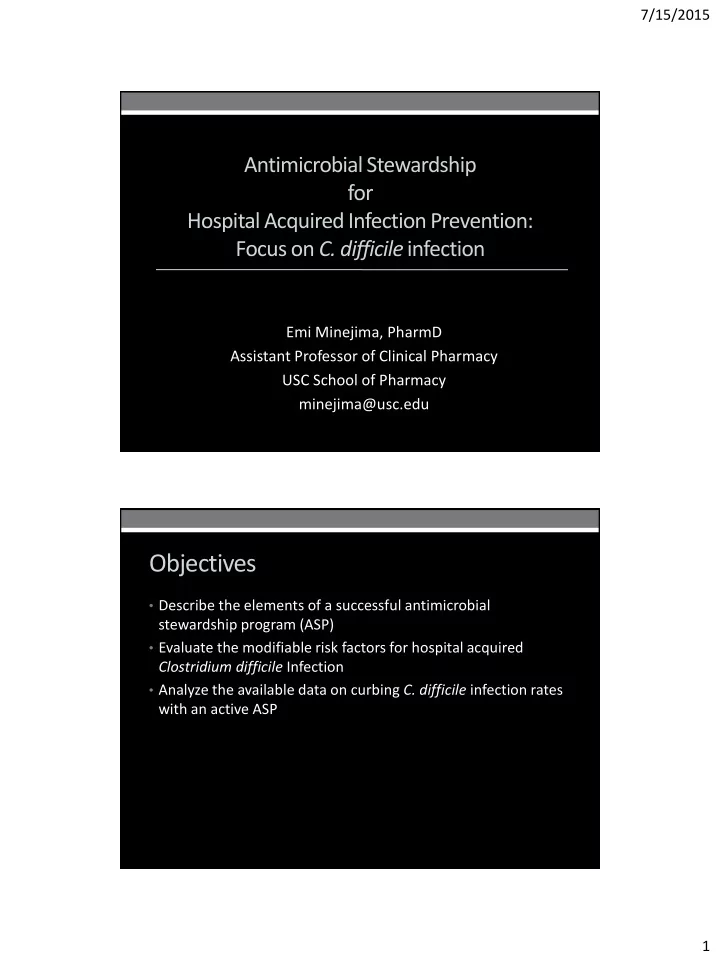 objectives