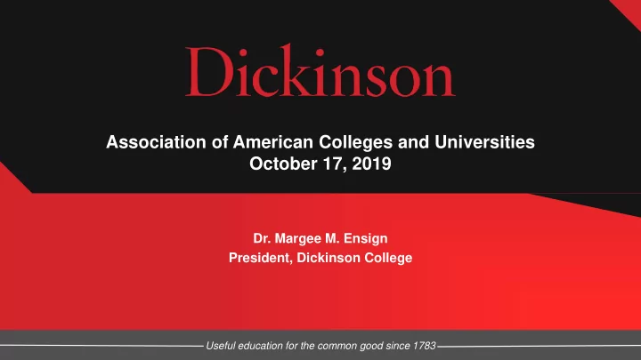 association of american colleges and universities october