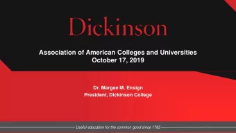 Association of American Colleges and Universities  October 17, 2019  Dr. Margee M. Ensign