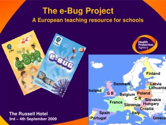The e-Bug Project  A European teaching resource for schools  Finland  Denmark  Latvia  Lithuania