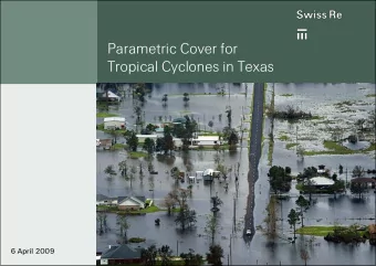 Parametric Cover for  Tropical Cyclones in Texas 6 April 2009 Texas  Disaster Relief and