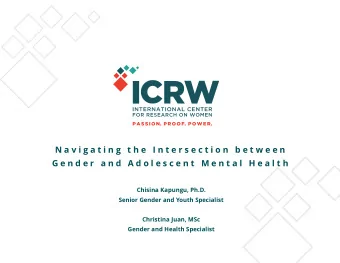 N a v i g a t i n g  t h e  I n t e r s e c t i o n  b e t w e e n  G e n d e r  a n d  A d o l e s