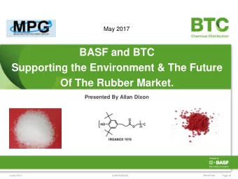 Presented By Allan Dixon Page #  Month/Year  Author/BTC  CONFIDENTIAL  BTC products for the