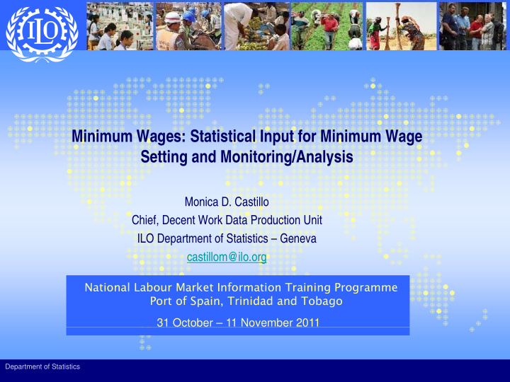 minimum wages statistical input for minimum wage setting