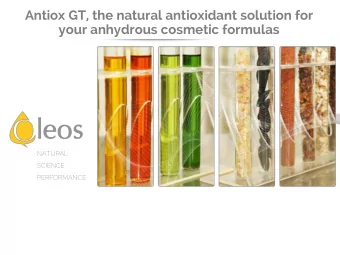 Antiox GT, the natural antioxidant solution for  your anhydrous cosmetic formulas  NATURAL  SCIENCE