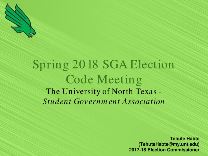 spring 2018 sga election code meeting