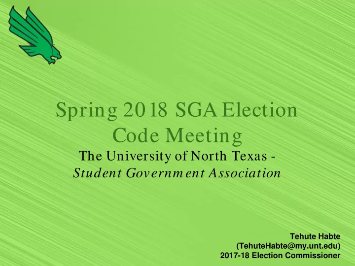 spring 2018 sga election code meeting
