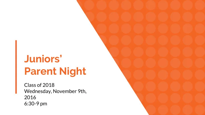 juniors parent night