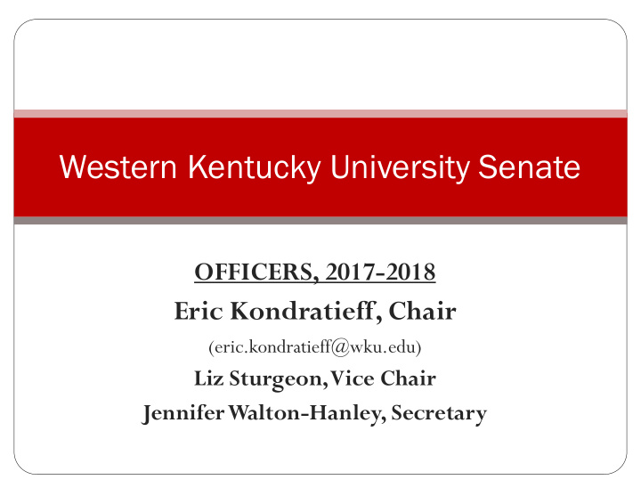 western kentucky university senate