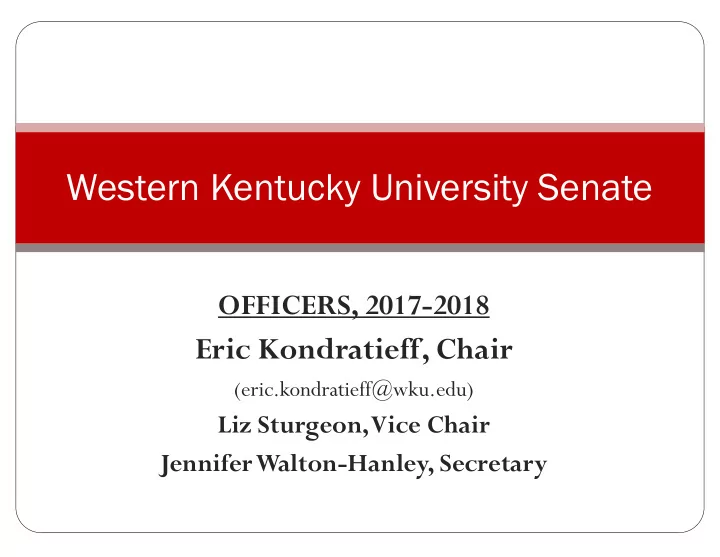 western kentucky university senate