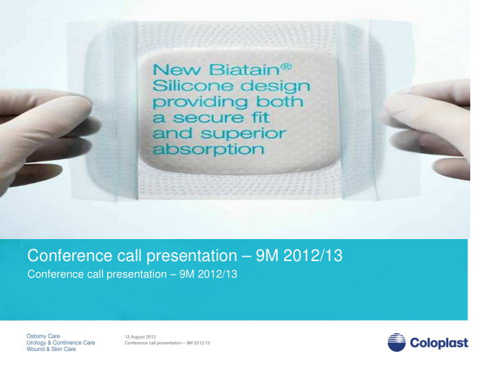 conference call presentation 9m 2012 13