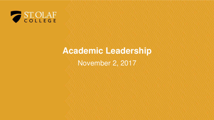 academic leadership