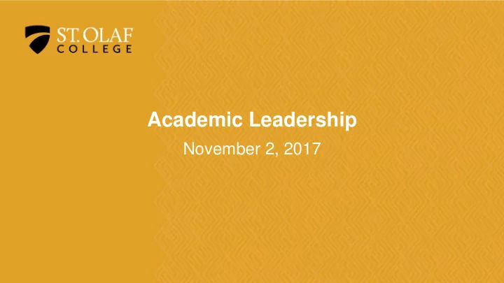 academic leadership