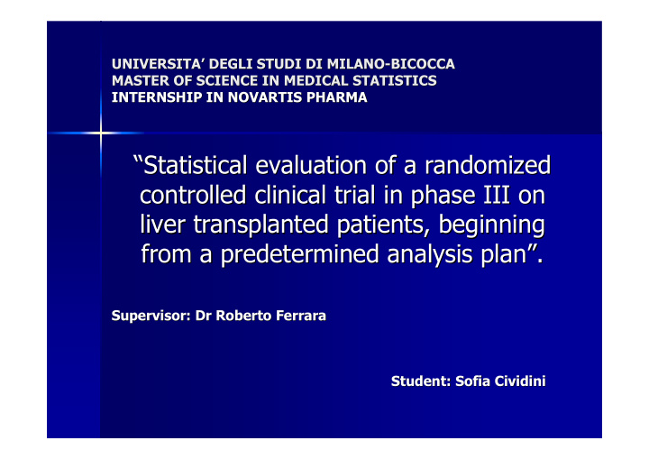 statistical evaluation of a randomized statistical