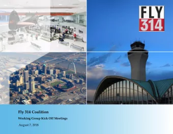 Fly 314 Coalition  Working Group Kick Off Meetings  August 7, 2018  0  Fly 314 Team  Team Overview