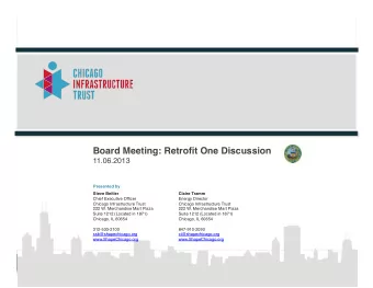Board Meeting: Retrofit One Discussion   11.06.2013       Presented by  Steve