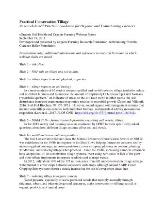 Practical Conservation Tillage  Research-based Practical Guidance for Organic and Transitioning