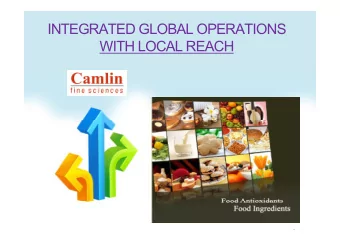 INTEGRATED GLOBAL OPERATIONS  WITH LOCAL REACH  INVESTOR  INVESTOR  PRESENTATION  DISCLAIMER  This