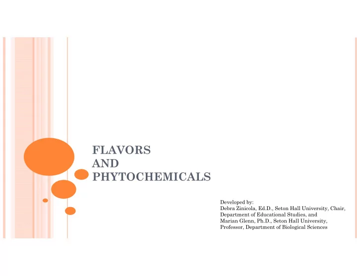 flavors and phytochemicals