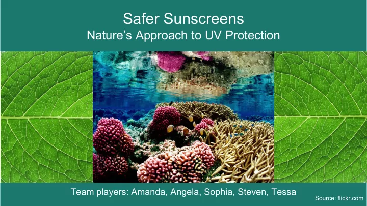safer sunscreens