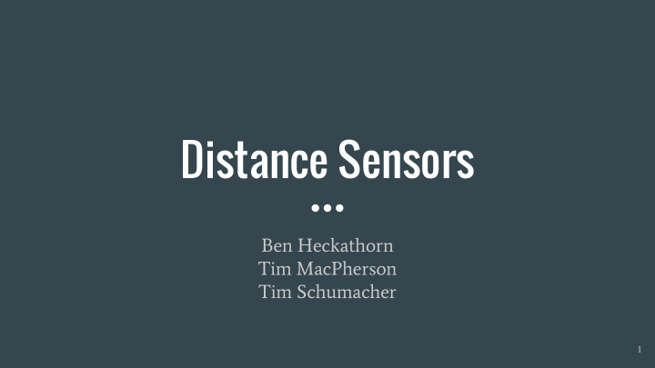 distance sensors
