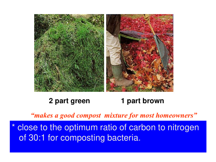 close to the optimum ratio of carbon to nitrogen of 30 1