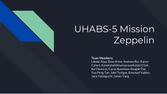 UHABS-5 Mission  Zeppelin Team Members:  Likeke Aipa, Drex Arine, Andrew Bui, Karen  Calaro,