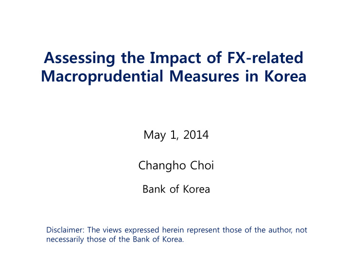 macroprudential measures in korea