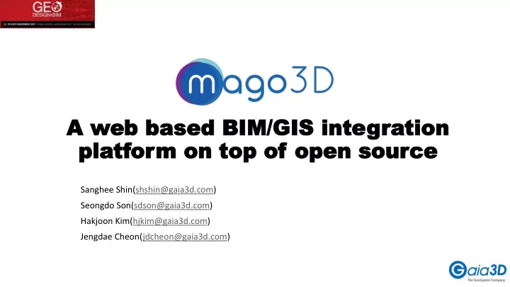 a w a web based bim b based bim gis gis inte integration