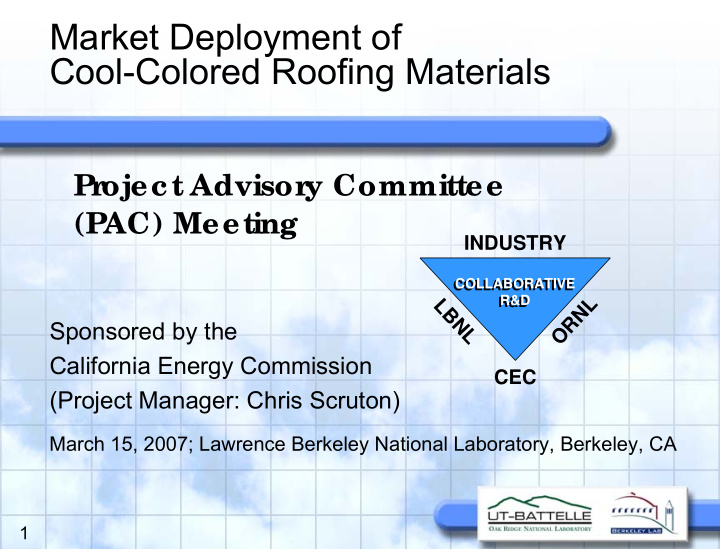 market deployment of cool colored roofing materials