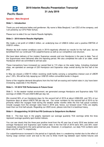 Speaker:  Mats Berglund Slide 1  Introduction  Thank you and welcome ladies and gentlemen. My