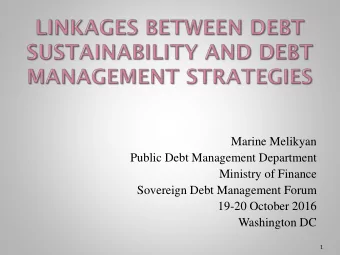 Public Debt Management Department  Ministry of Finance  Sovereign Debt Management Forum  19-20