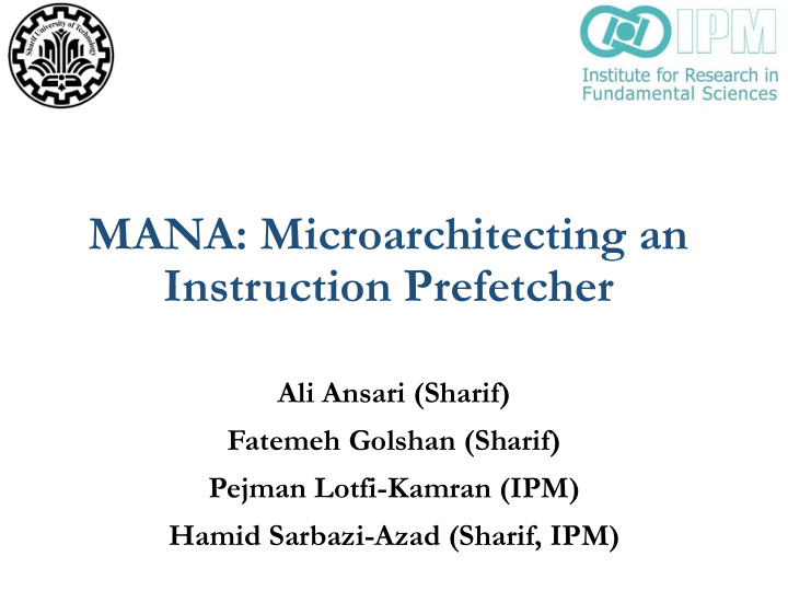 instruction prefetcher