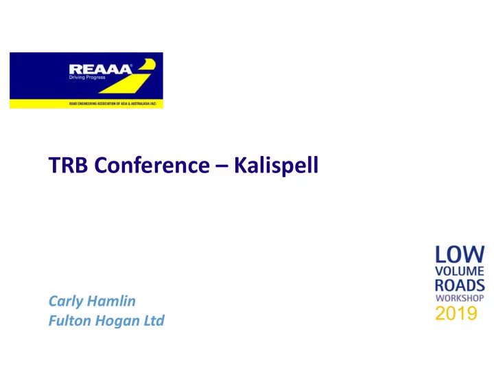 trb conference kalispell