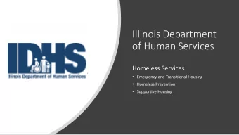 Illinois Department  of Human Services  Homeless Services  Emergency and Transitional Housing