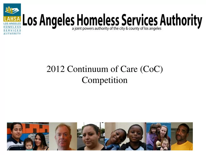 2012 continuum of care coc competition 2012 supernofa