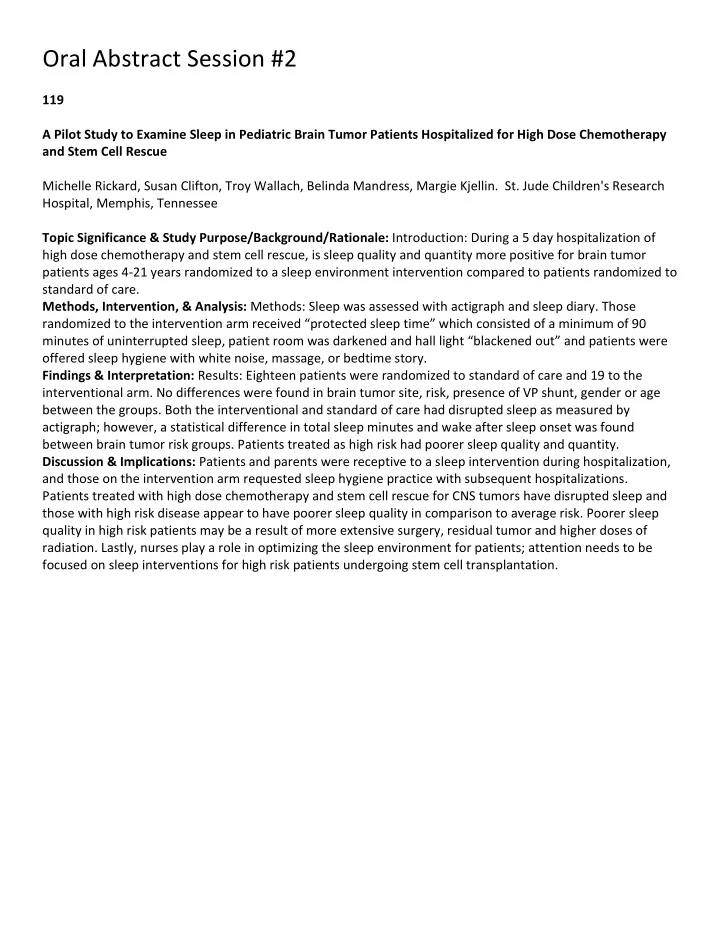 oral abstract session 2
