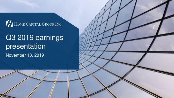 q3 2019 earnings presentation