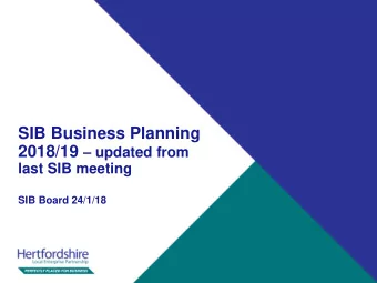 LEP Operational Plan 2018/19 SIB Key Priorities  some thoughts    Some project areas to