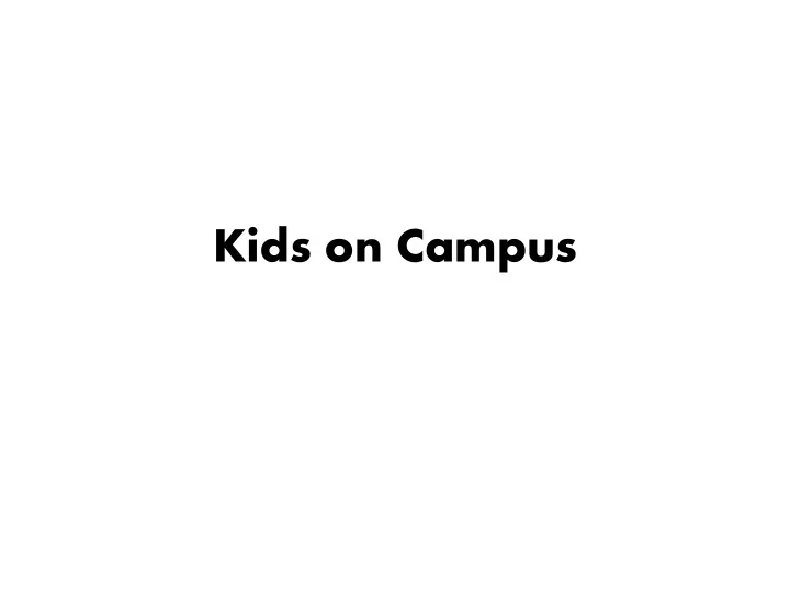 kids on campus koc overview