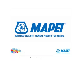 2010 International Concrete Sustainability Conference, Dubai, UAE  1  Achieving concrete