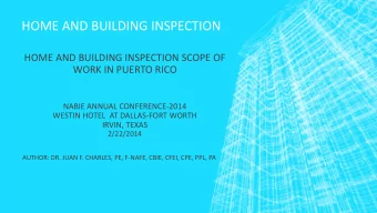 HOME AND BUILDING INSPECTION  HOME AND BUILDING INSPECTION SCOPE OF  WORK IN PUERTO RICO  NABIE