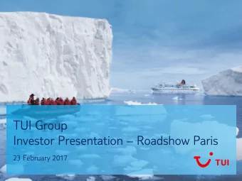 Investor Presentation  Roadshow Paris 23 February 2017  Forward-Looking Statements