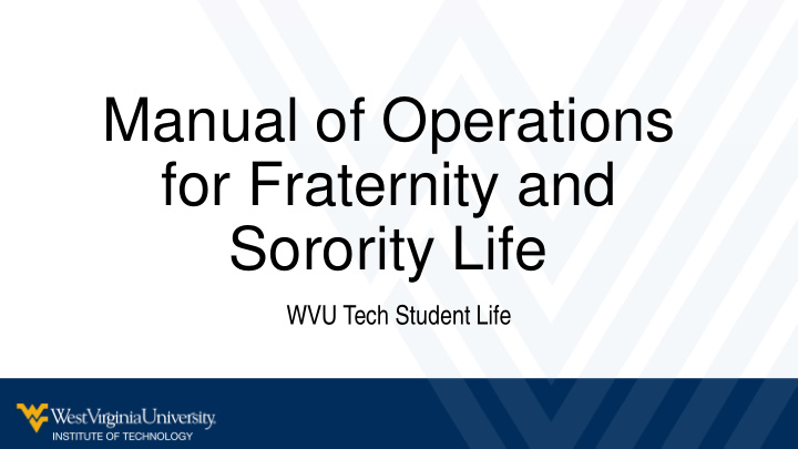 manual of operations for fraternity and sorority life